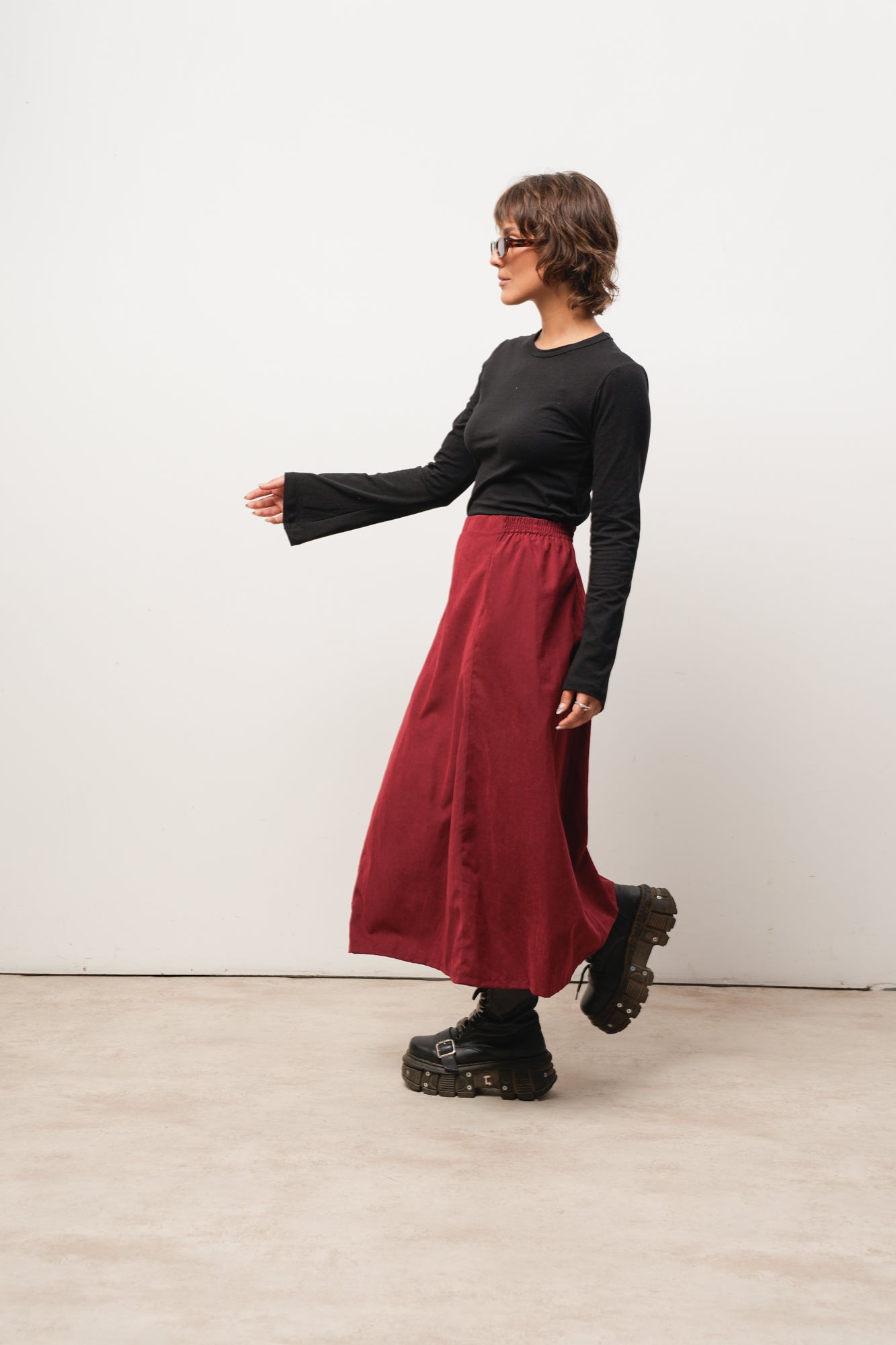 POLLERA BORDO
