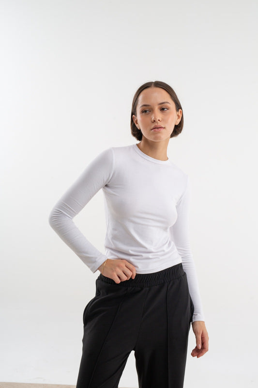 REMERA MANGA LARGA BLANCA