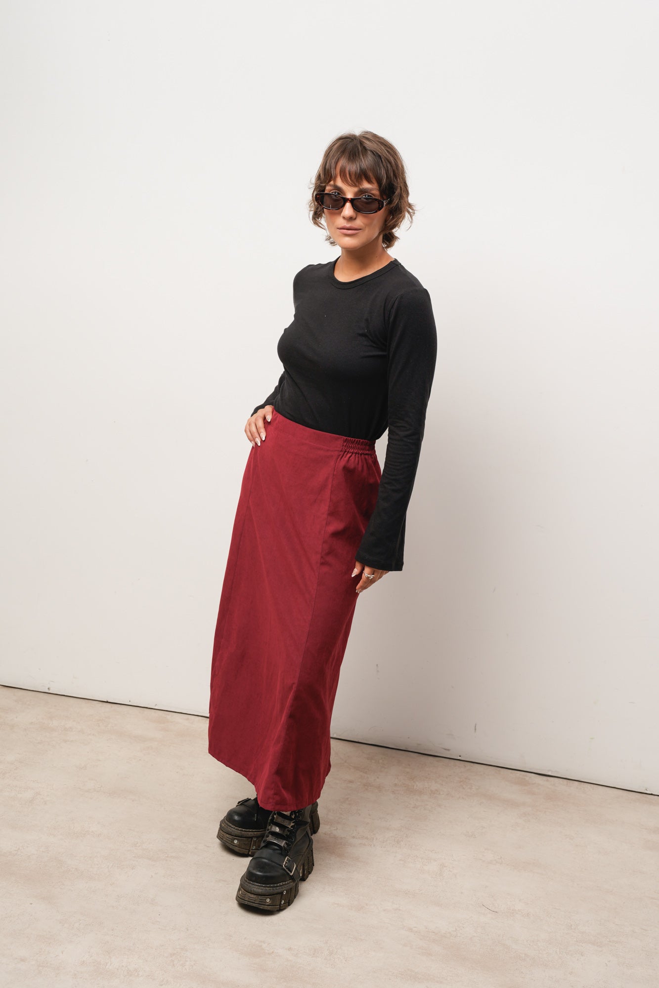 POLLERA BORDO