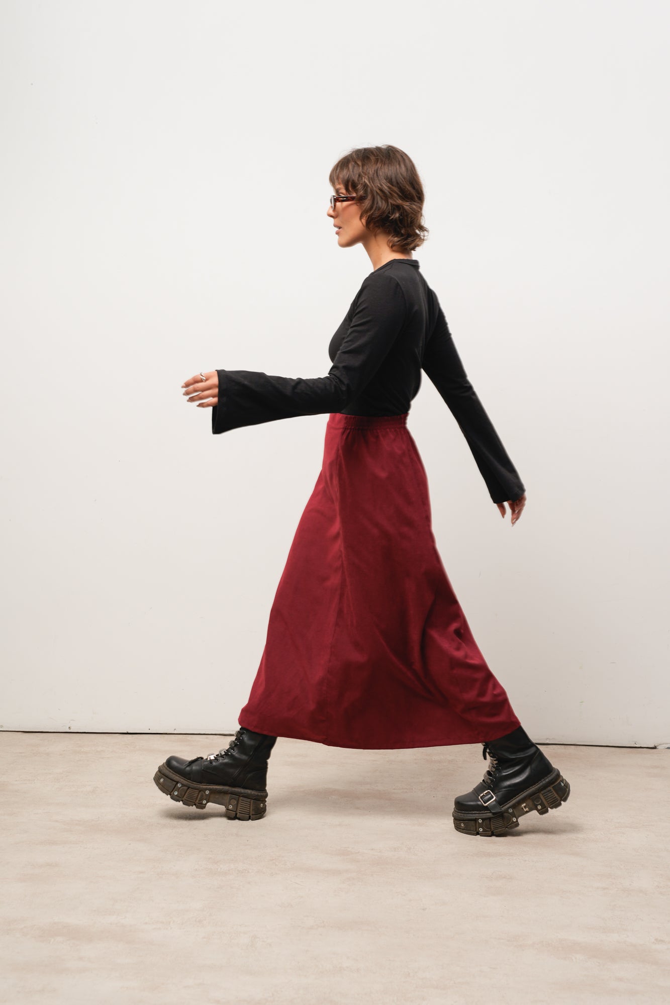 POLLERA BORDO