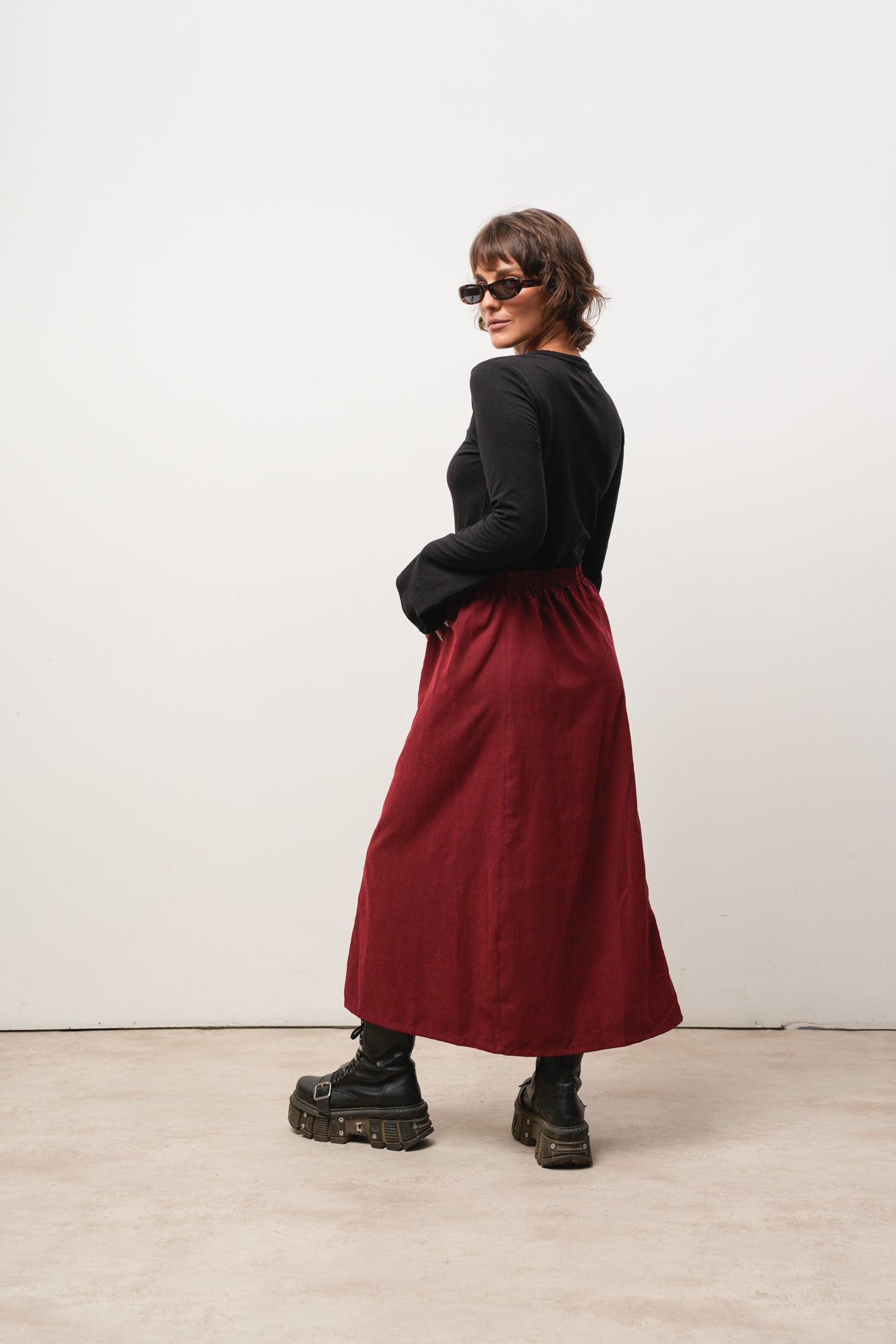 POLLERA BORDO