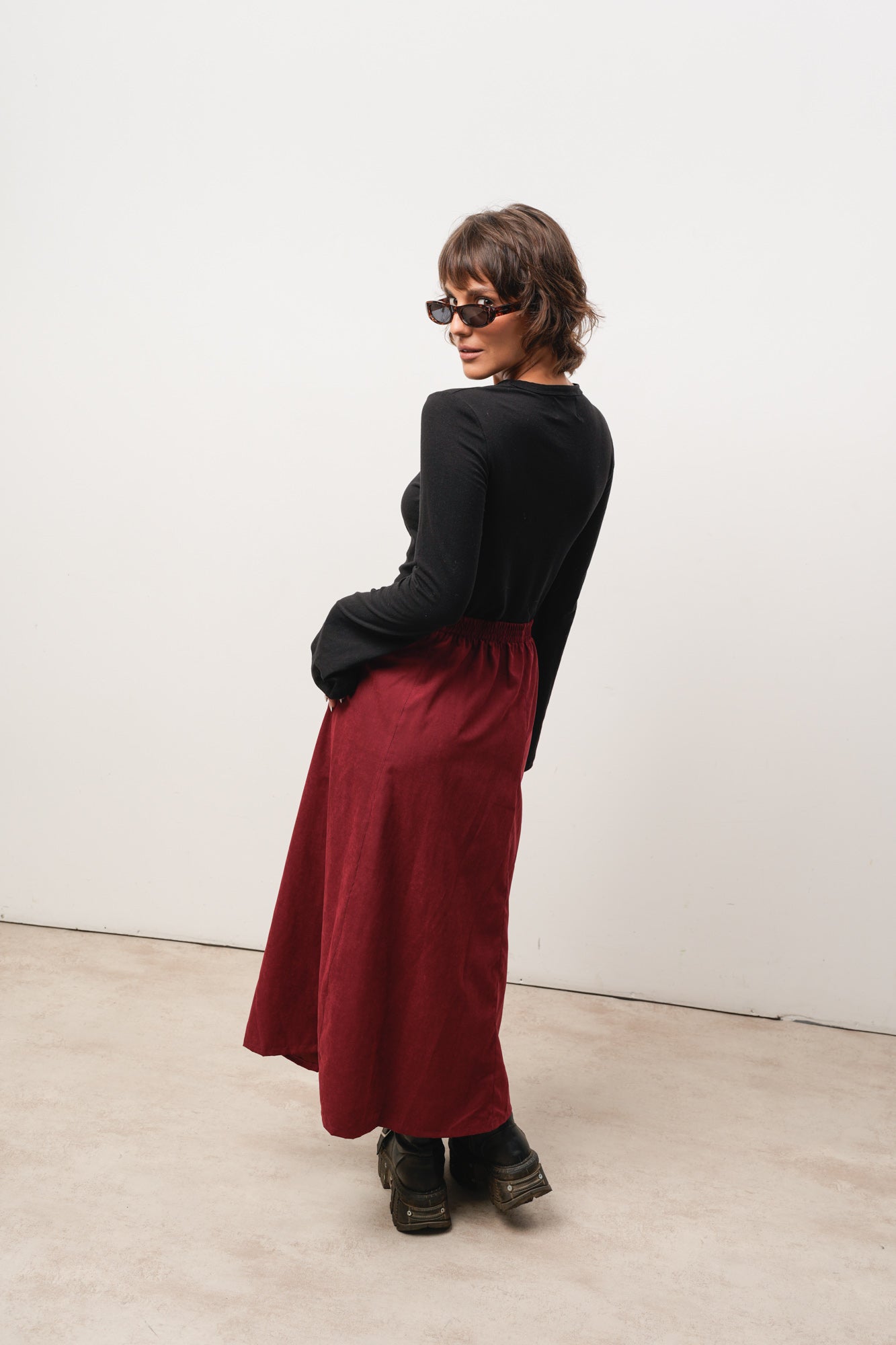 POLLERA BORDO