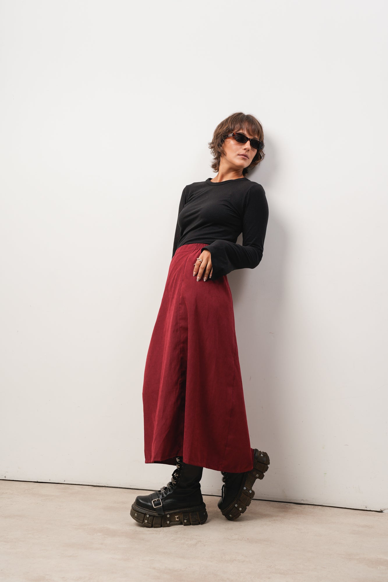 POLLERA BORDO