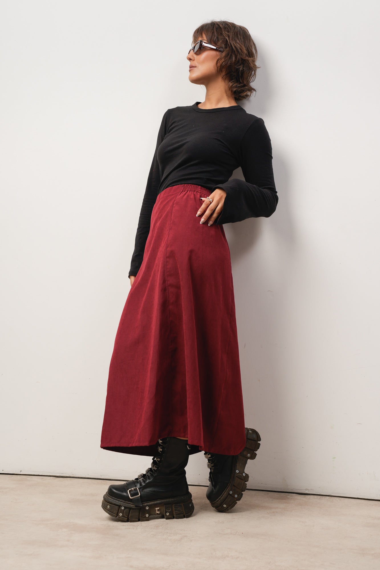 POLLERA BORDO