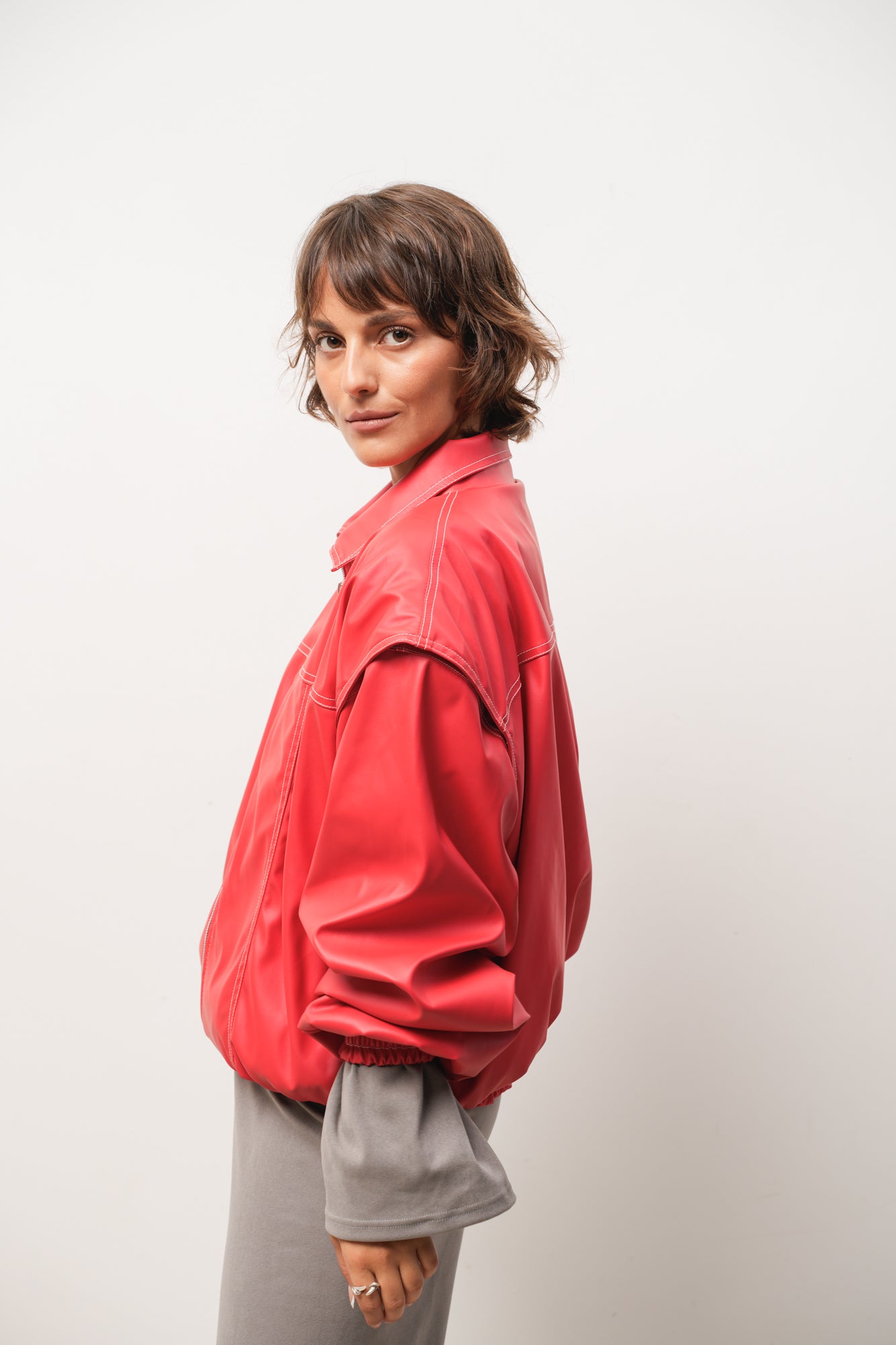 CAMPERA CUERINA ROJA