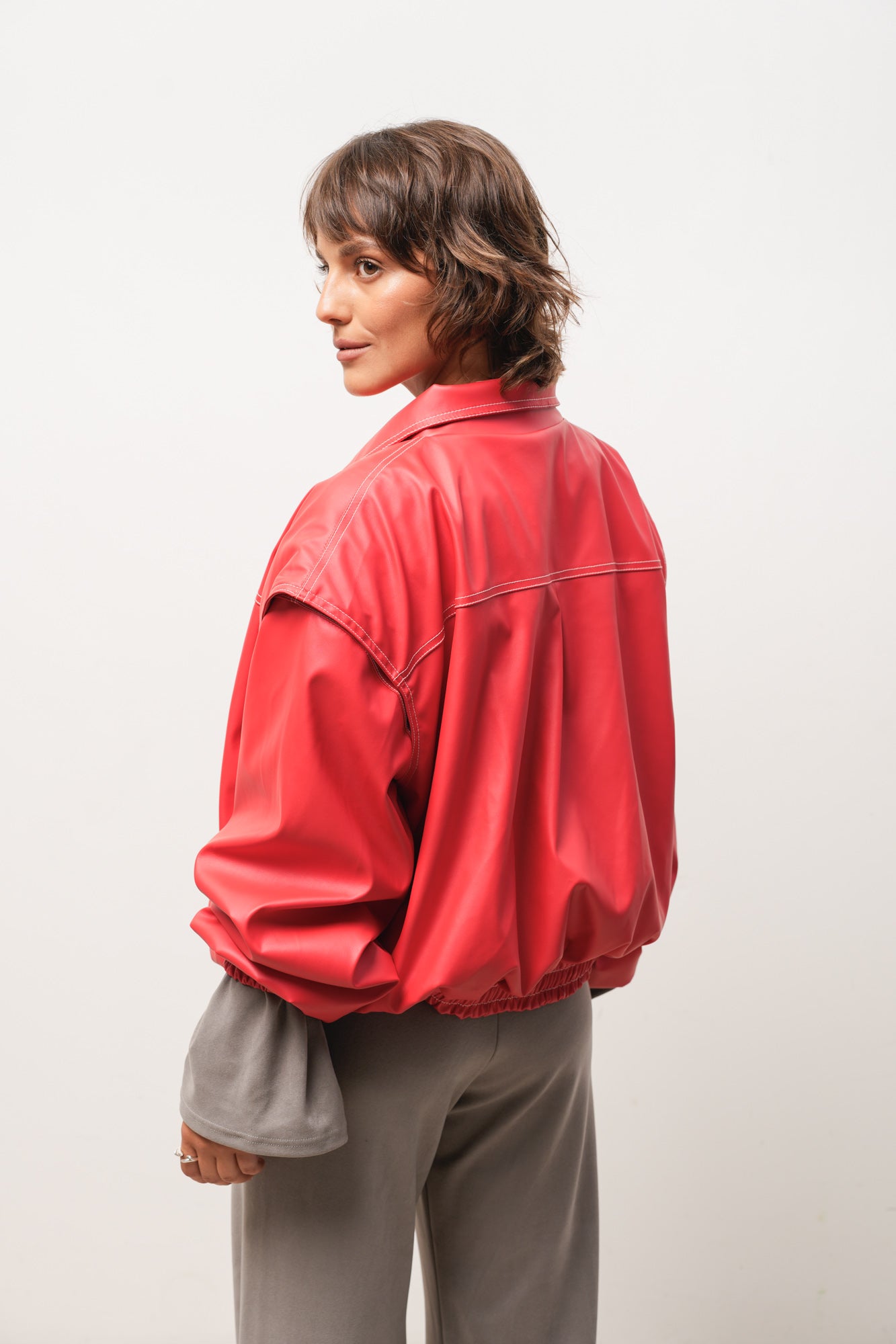 CAMPERA CUERINA ROJA