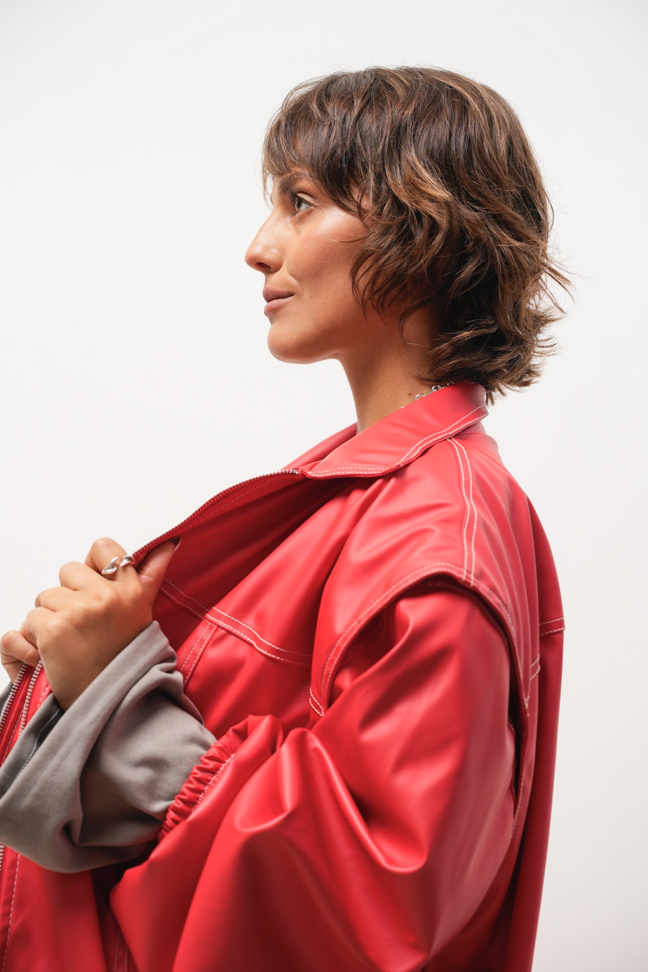 CAMPERA CUERINA ROJA