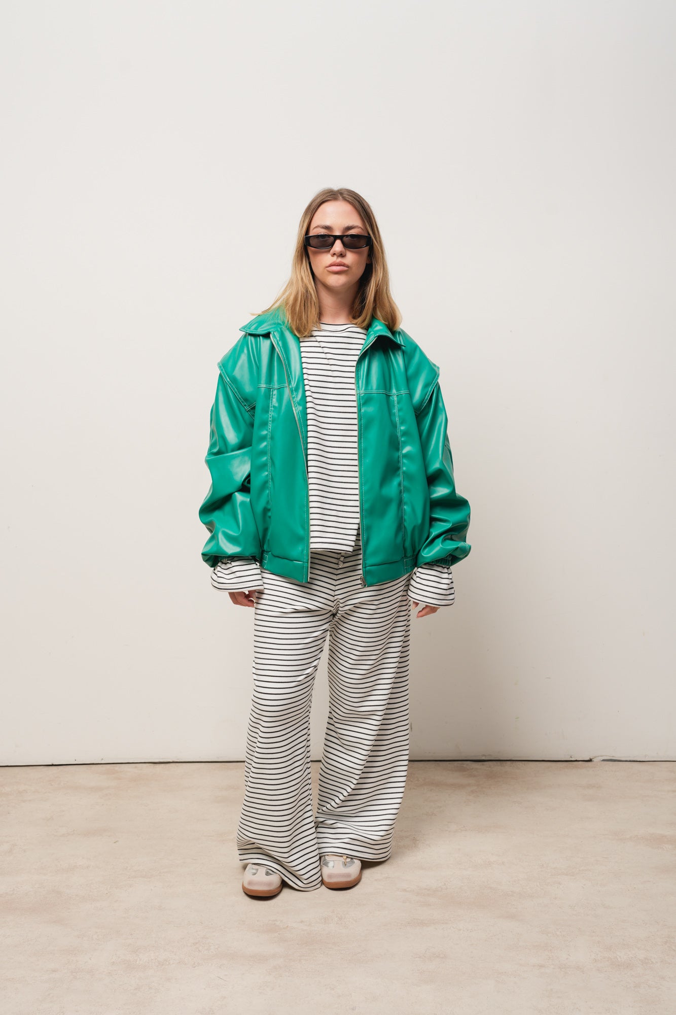 CAMPERA CUERINA VERDE