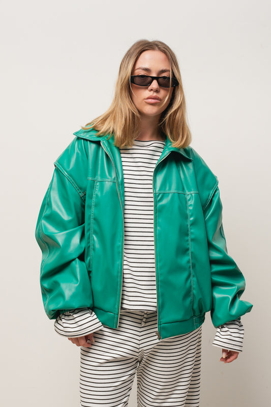 CAMPERA CUERINA VERDE