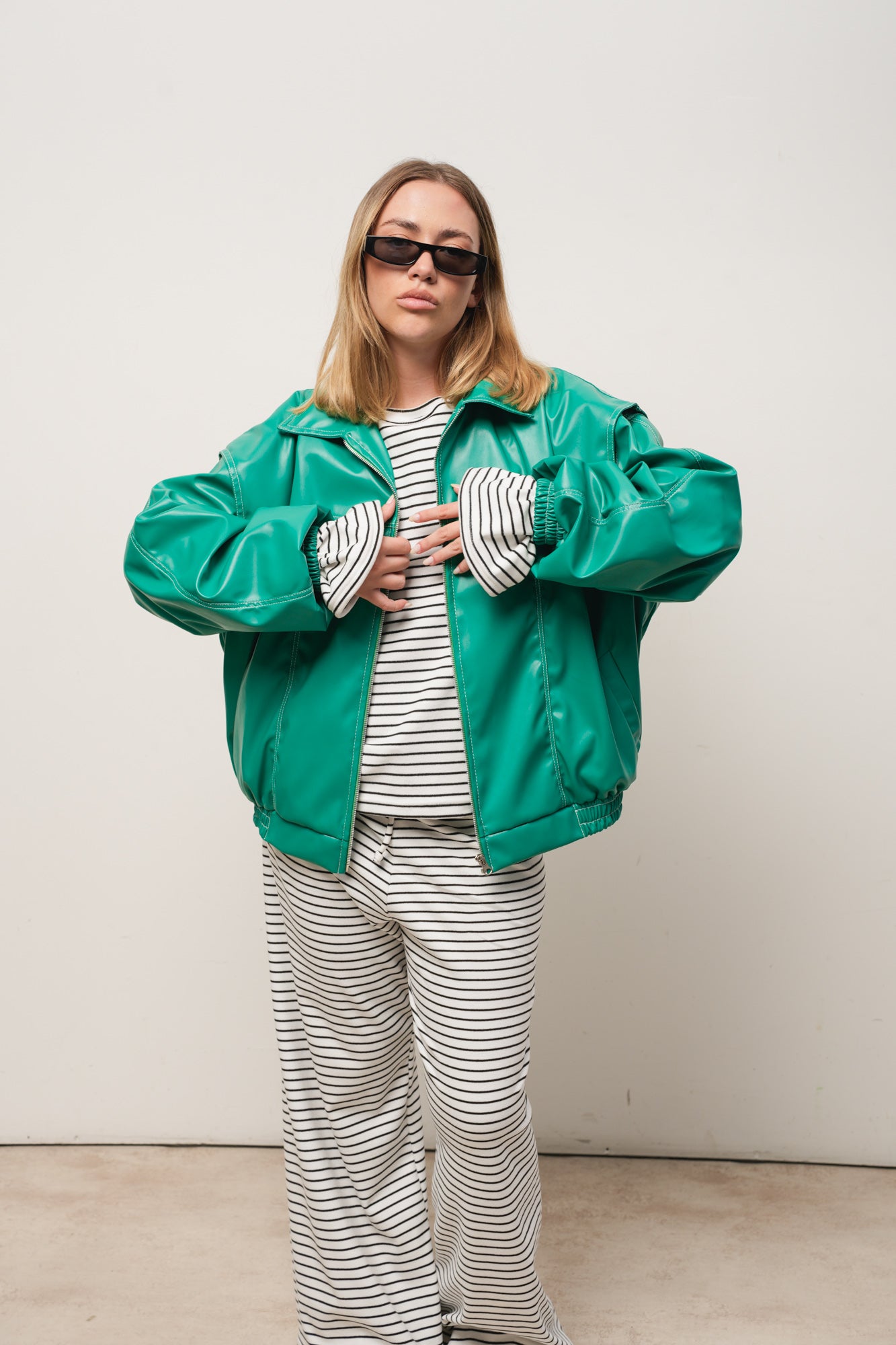 CAMPERA CUERINA VERDE
