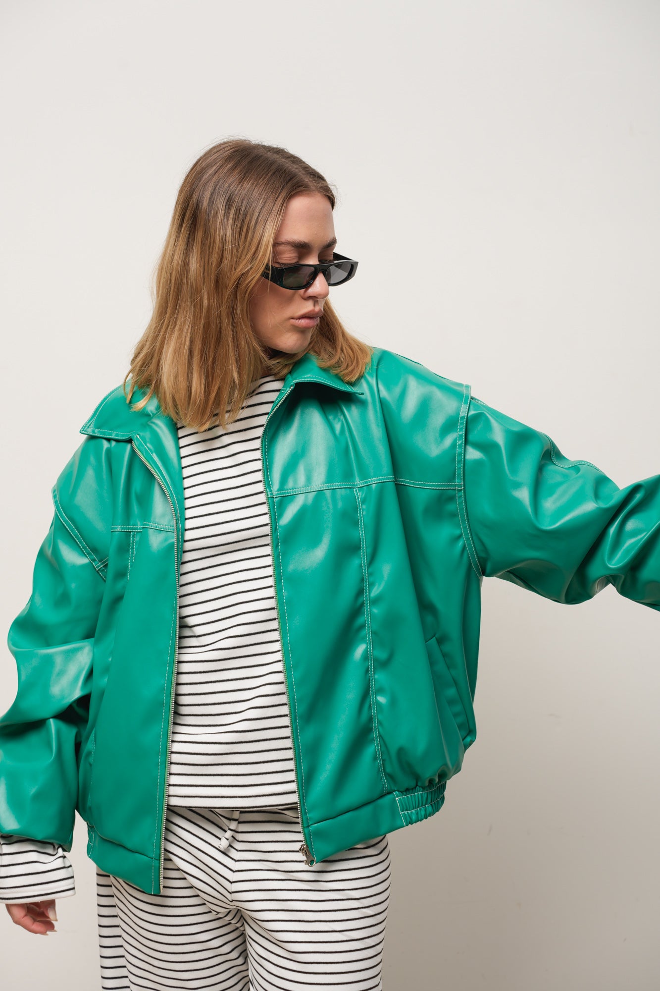 CAMPERA CUERINA VERDE