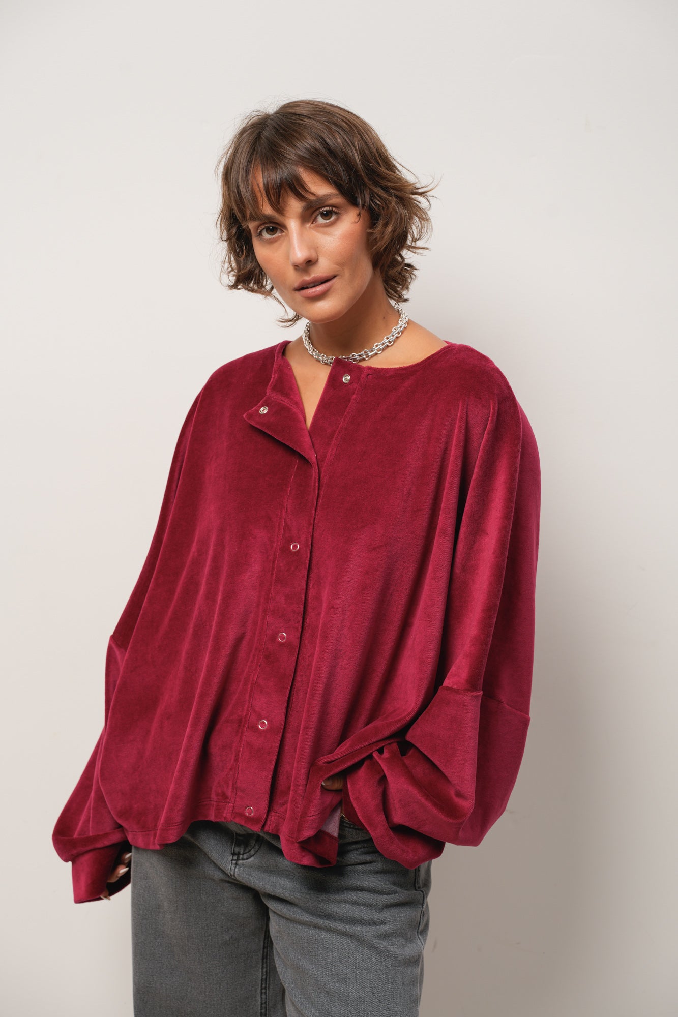 CAMISA PLUSH BORDO