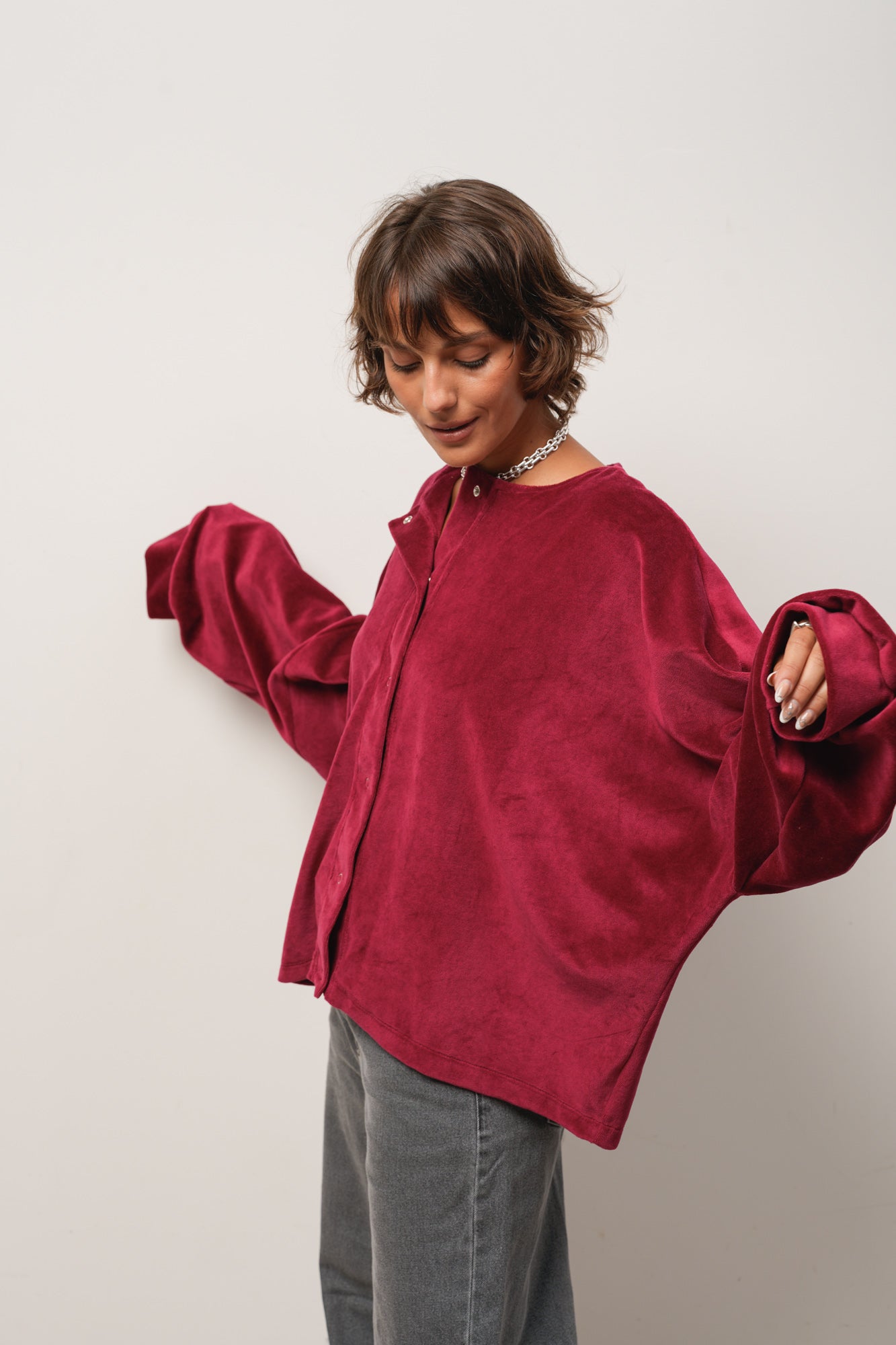 CAMISA PLUSH BORDO