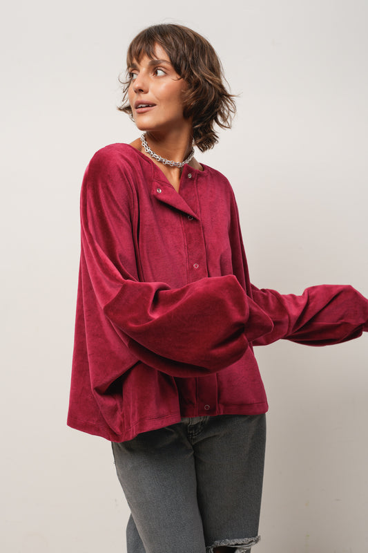 CAMISA PLUSH BORDO